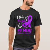 私はMimi Alzheimerにパープルリボンを着ている Tシャツ (正面)