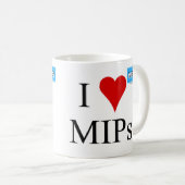 私はMIPsのマグ2を愛します コーヒーマグカップ (正面右)