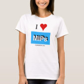 私はMIPsのmipdatabaseのロゴレディースTシャツを愛します Tシャツ (正面)