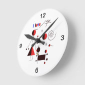 私はMiroを愛します ラウンド壁時計 (傾斜)