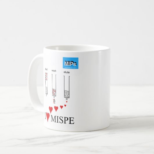 私はMISPEのマグを愛します コーヒーマグカップ (正面左)