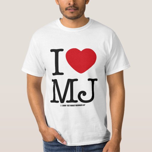私はMJを愛します Tシャツ (正面)
