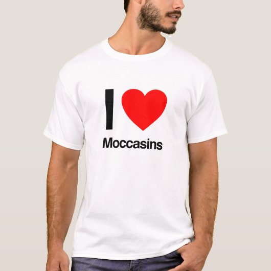 私はmocasinsが大好き tシャツ (正面)