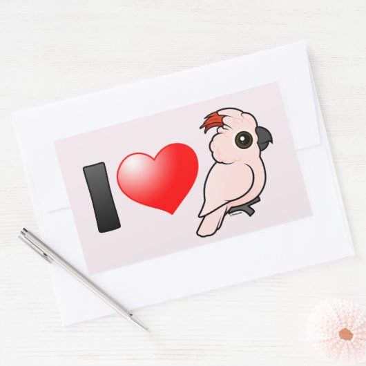 私はMoluccanオウムを愛します 長方形シール (封筒)