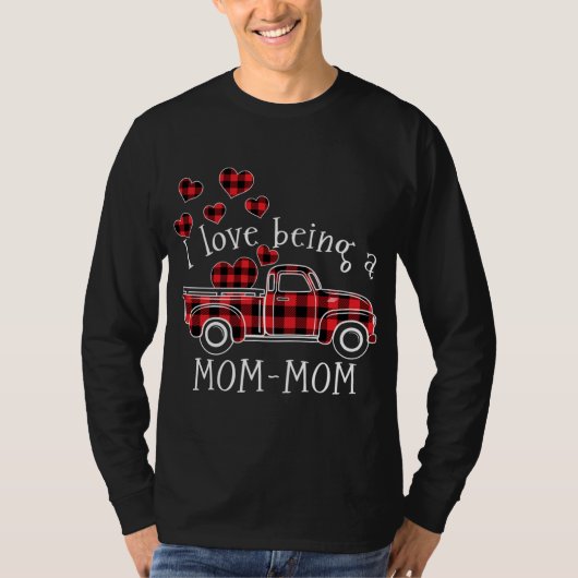 私はMOM-MOM赤トラックのハート価が大好き Tシャツ (正面)
