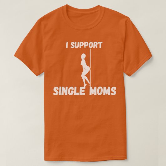 私はMomsをサポート独身のする Tシャツ (デザイン正面)