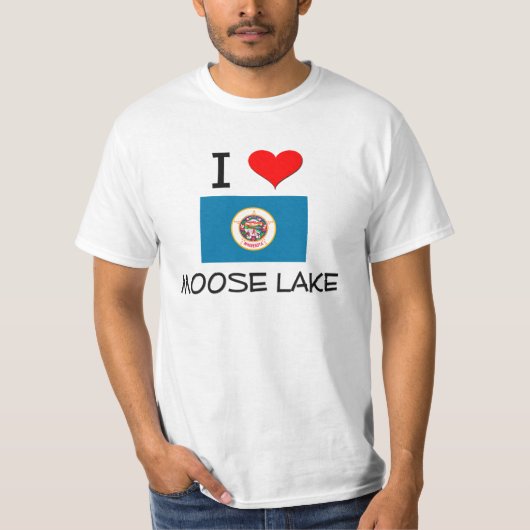 私はmoose湖ミネソタを愛します tシャツ (正面)