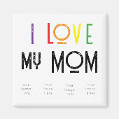 私はMum写真が大好き マグネット (正面)