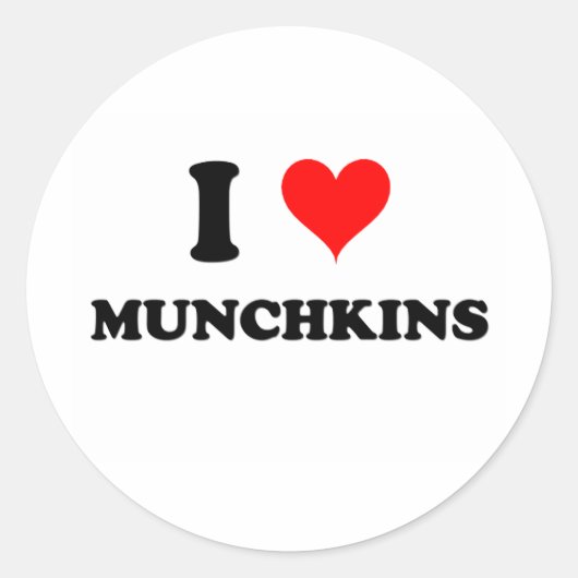 私はMunchkinsを愛します ラウンドシール (正面)