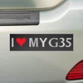 私はMyG35 wカーボン繊維を愛します バンパーステッカー (車上)