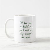 私はnのまわりでブッシェル、コツコツつつく音および抱擁愛します コーヒーマグカップ (左)