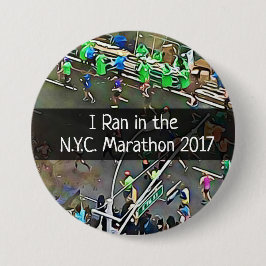 私はN.Y.C. Marathon 2017ボタンで走りました 缶バッジ