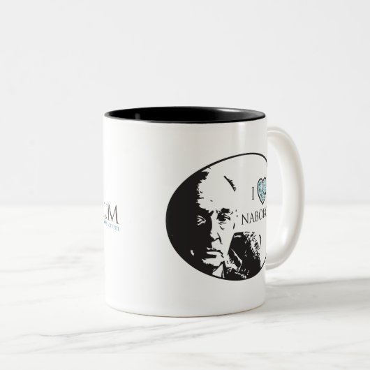 私はNabokovのマグを愛します ツートーンマグカップ (正面右)