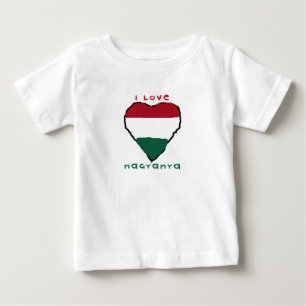 私はNagyanyaの乳児のTシャツを愛します ベビーTシャツ