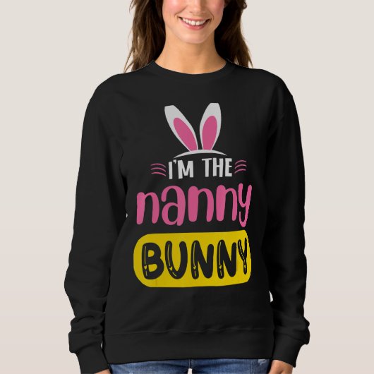 私はNanny Bunny Rabbit耳の卵のイースターデー スウェットシャツ (正面)