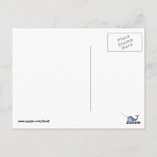 私はNarwhalsを愛します ポストカード (裏面)