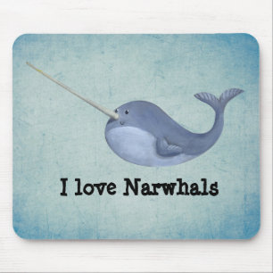 私はNarwhalsを愛します マウスパッド