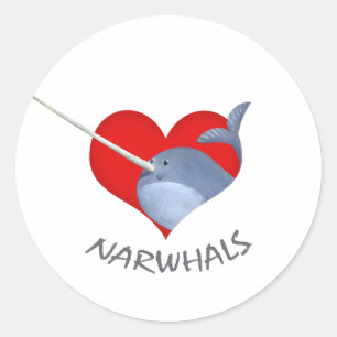 私はNarwhalsを愛します ラウンドシール