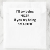 私はNCerであってみもしてみる頭が切れる 長方形シール (バッグ)