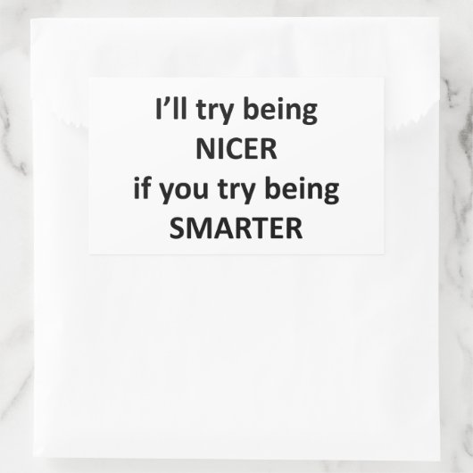 私はNCerであってみもしてみる頭が切れる 長方形シール (バッグ)