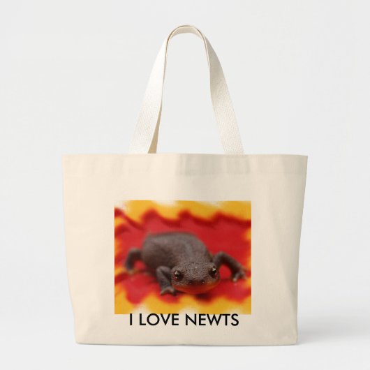 私はNewtsを愛します ラージトートバッグ (正面)