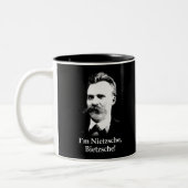 私はNietzsche、Bietzscheです! ツートーンマグカップ (左)