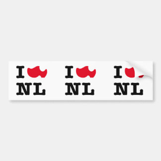 私はNLを、私愛しますオランダを愛します バンパーステッカー
