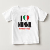 私はNONNAかわいいパーソナライズされた白が大好き ベビーTシャツ (正面)