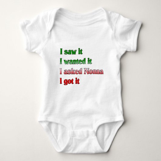 私はNonnoを頼みました ベビーボディスーツ (正面)
