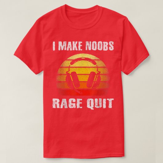 私はNoobs Rage やめ GamerのことわざゲームV Tシャツ (デザイン正面)