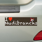 私はNudibranchsのバンパーステッカーを愛します バンパーステッカー (車上)