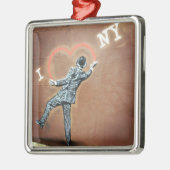 私はNYのオーナメントを愛します メタルオーナメント (左)