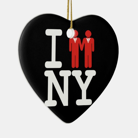私はNYの人- .PNGで結婚しました セラミックオーナメント (右)