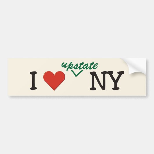 私はNYをUPSTATE愛します バンパーステッカー (正面)