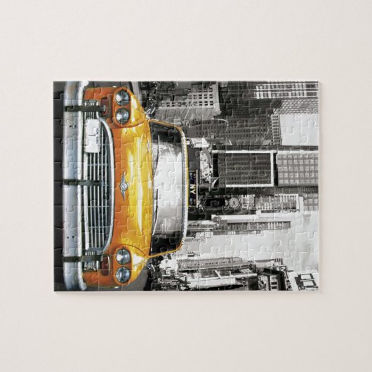 私はNYC -ニューヨークのタクシー--を愛します ジグソーパズル (横)