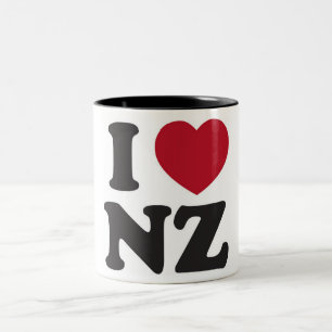 私はnzのコップを愛します ツートーンマグカップ