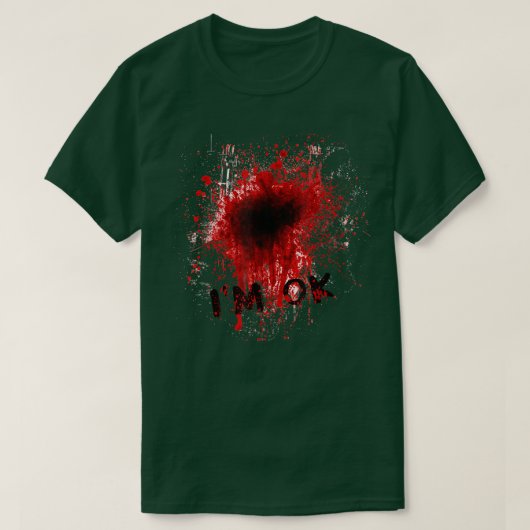 私はOKゾンビ傷ハロウィーン5180 Tシャツ (デザイン正面)