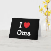私はOmaのハートのTシャツを愛します カード (黄色い花)