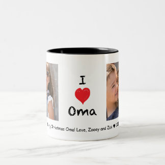 私はOma 2写真のカスタマイズ可能なマグカップ大好き ツートーンマグカップ
