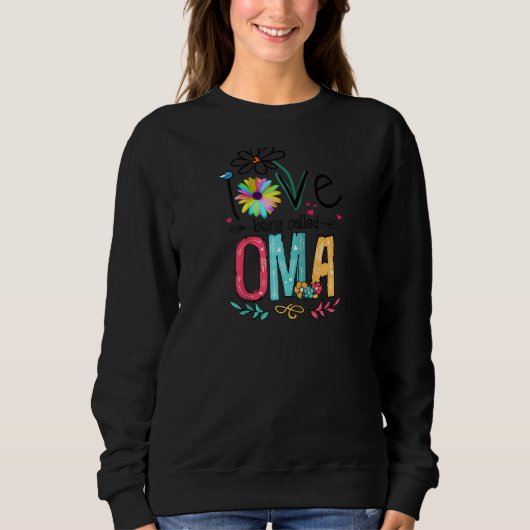 私はOma Sunflower T Shirt Raglanと呼ばれることが大好き スウェットシャツ (正面)