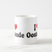 私はOostende、ベルギーを愛します コーヒーマグカップ (中央)
