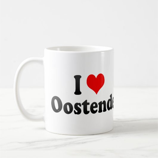 私はOostende、ベルギーを愛します コーヒーマグカップ (左)