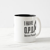 私はOPD強迫性ピックボール障害をおもしろい持つ ツートーンマグカップ (正面右)