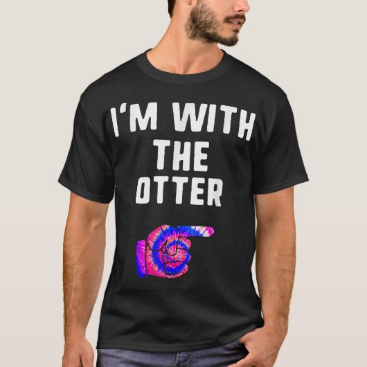 私はOtter絞り染めハロウィンマッチングカップルと一緒に Tシャツ (正面)