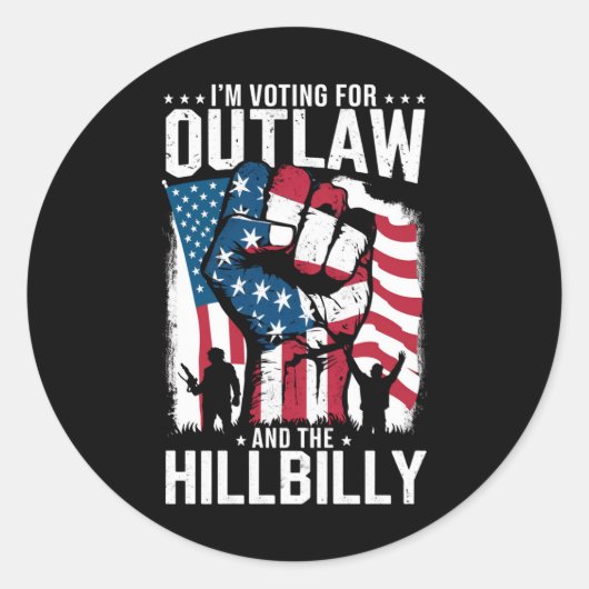 私はOutlawとHillbilly 2024に投票している ラウンドシール (正面)
