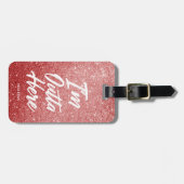 私はOuttaここに|のおもしろいなばら色の金ゴールドのグリッターのスタイルいます ラゲッジタグ (正面横)