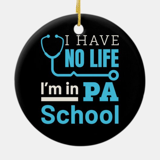 私はPA学校の身体補助員に住んでいる人生がない セラミックオーナメント (裏面)