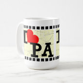 私はPA - マグ--を愛します コーヒーマグカップ (正面左)