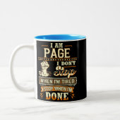 私はPage。疲れていても止まらない ツートーンマグカップ (左)