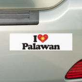 私はPalawanを愛します バンパーステッカー (車上)